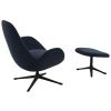 Tmavě modré čalouněné lounge křeslo FLEXLUX GHOST LOW