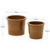 Set dvou hnědých keramických zahradních květináčů Kave Home Presili Ø 37/47 cm