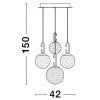 Bílo-zlaté skleněné závěsné LED světlo Nova Luce Hook 42 cm