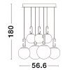 Bílo-zlaté skleněné závěsné LED světlo Nova Luce Hook 56,6 cm