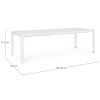 Bílý hliníkový rozkládací zahradní stůl Bizzotto Kiplin 180/240 x 100 cm