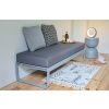 Šedohnědá čalouněná lavice Fermob Bellevie 148 cm s tmavě zelenou podnoží -fv-interier-25