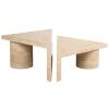 Set dvou béžových kamenných konferenčních stolků Richmond Fictus 91 x 91 cm
