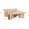 Set dvou béžových kamenných konferenčních stolků Richmond Fictus 91 x 91 cm