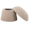 Béžový bouclé puf Bloomingville Bocca 46 cm