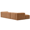 Hnědá kožená rohová pohovka Kave Home Blok 330 cm, levá