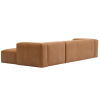 Hnědá kožená rohová pohovka Kave Home Blok 330 cm, pravá