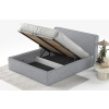 Šedá čalouněná dvoulůžková postel LOUNGE L 160 x 200 cm s úložným prostorem -fv-interier-25