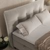 Světle béžová sametová postel boxspring SINAI 160 x 200 -fv-interier-25