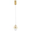 Bílo-zlaté skleněné závěsné LED světlo Nova Luce Egna 12 cm