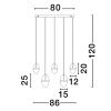 Bílo-zlaté skleněné závěsné LED světlo Nova Luce Egna 86 cm
