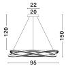 Černé kovové závěsné LED světlo Nova Luce Ofelia 95 cm