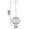Bílo-zlaté skleněné závěsné světlo Nova Luce Allen 24 cm
