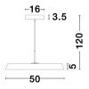 Bílé kovové závěsné LED světlo Nova Luce Vetro 50 cm