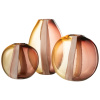 Hnědo-žlutá skleněná váza J-line Amberis 26 cm