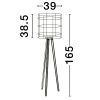 Dřevěná stojací lampa Plette 138,5 cm