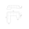 Tmavě hnědá sametová rohová pohovka do "U" Cosmopilitan Design Campi 330 cm, levá