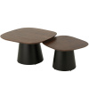 Set dvou hnědých dřevěných odkládacích stolků Ekko 79 x 74/64 x 60 cm