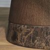 Hnědý mramorový jídelní stůl Piro 125 cm s tmavou dubovou podnoží -fv-interier-25
