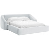 Světle šedá čalouněná dvoulůžková postel Cosmopolitan Design Campi 160 x 200 cm s úložným prostorem