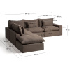 Hnědá rohová pohovka Kave Home Anarela 347 cm s odnímatelným potahem, levá