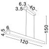 Bílé závěsné LED světlo Nova Luce Vaster 120 cm se zlatým zavěšením