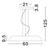 Černé kovové závěsné LED světlo Nova Luce Felicia 60 cm
