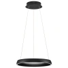 Černé kovové závěsné LED světlo Nova Luce Ovia 45 cm