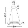 Černé kovové závěsné LED světlo Nova Luce Ovia 60 cm