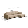 Hnědá čalouněná rohová pohovka Kave Home Vera 322 cm s ořechovou podnoží, pravá