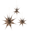 Set tří hnědých papírových vánočních hvězd Ilo Star 66 cm