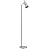 Stříbrná kovová stojací lampa Precise 124 cm