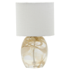 Krémová skleněná stolní lampa Hite 28 cm