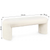 Bílá bouclé lavice Bizzotto Wilor 110 cm