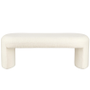 Bílá bouclé lavice Bizzotto Wilor 110 cm